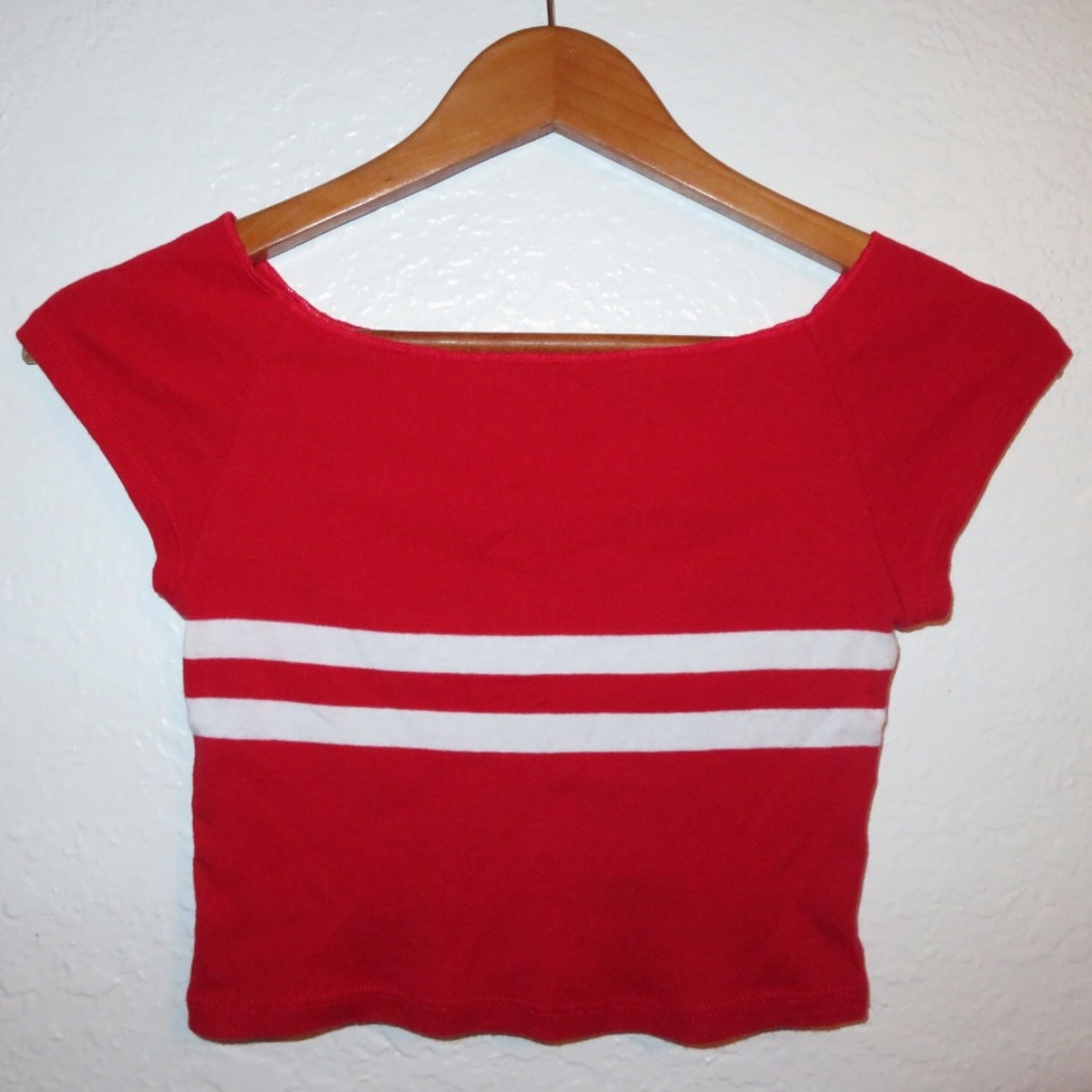John Galt Red Cropped Top